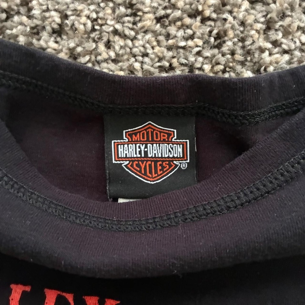Vintage 2009 Harley-Davidson Women's XL Black Long Sleeve USA T-Shirt - Picture 3 of 3